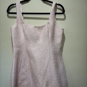 MESHKI BETH TWEED PINK DRESS - size L fits like a Medium